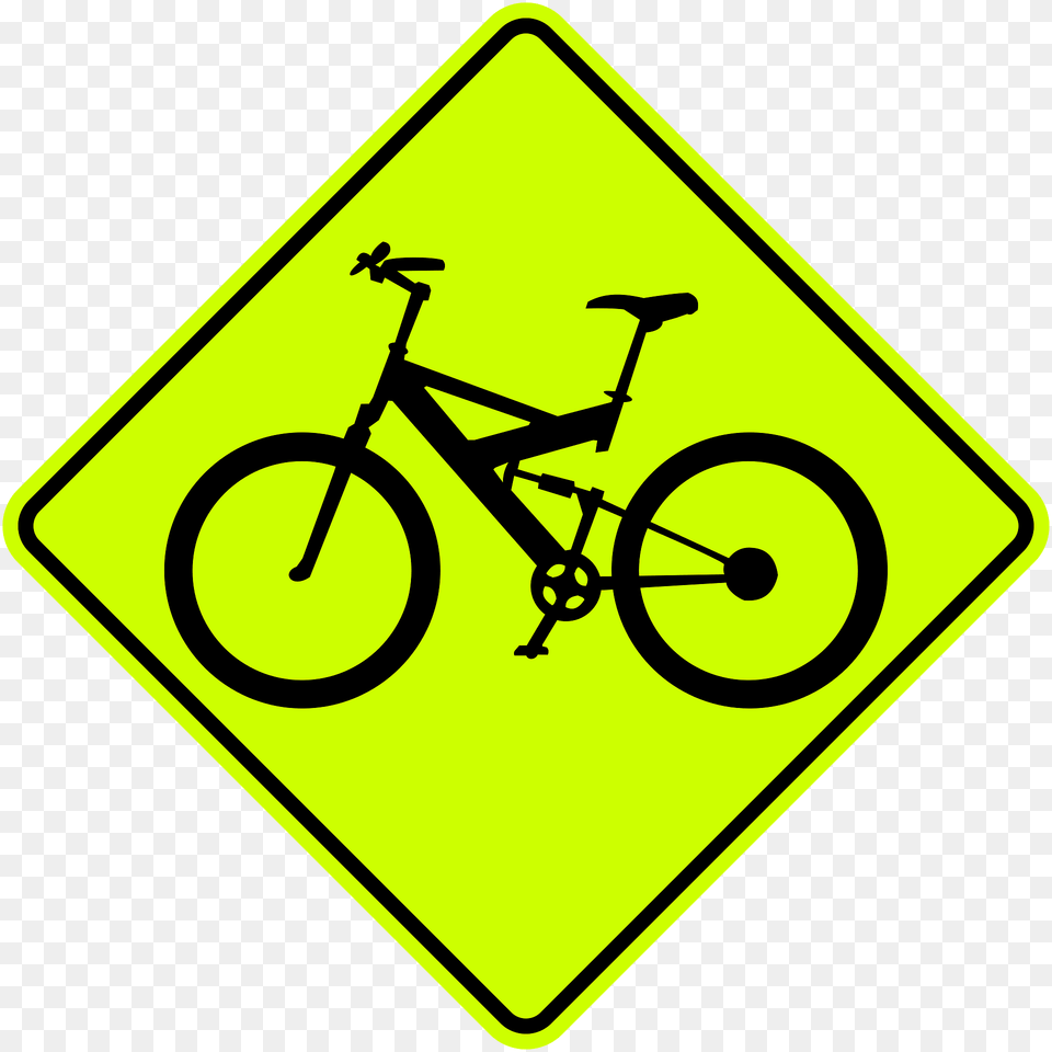 Cyclists Crossing Sign In Colombia Clipart, Symbol, Bicycle, Transportation, Vehicle Free Png