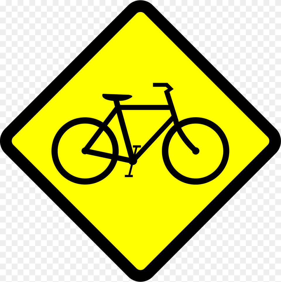 Cyclists Crossing Sign In Indonesia Clipart, Symbol, Bicycle, Transportation, Vehicle Png Image