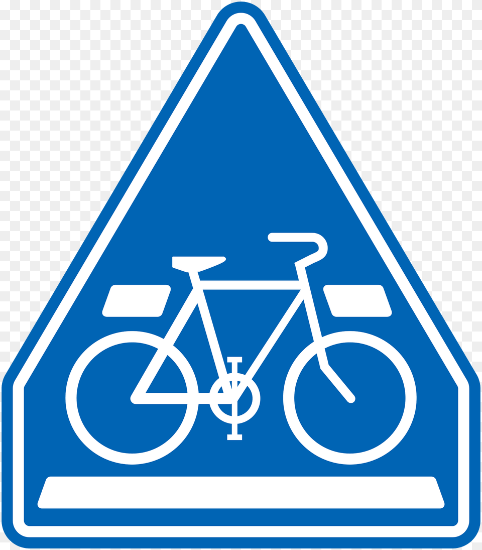 Cyclists Crossing Sign In Japan Clipart, Symbol, Triangle, Road Sign Free Png