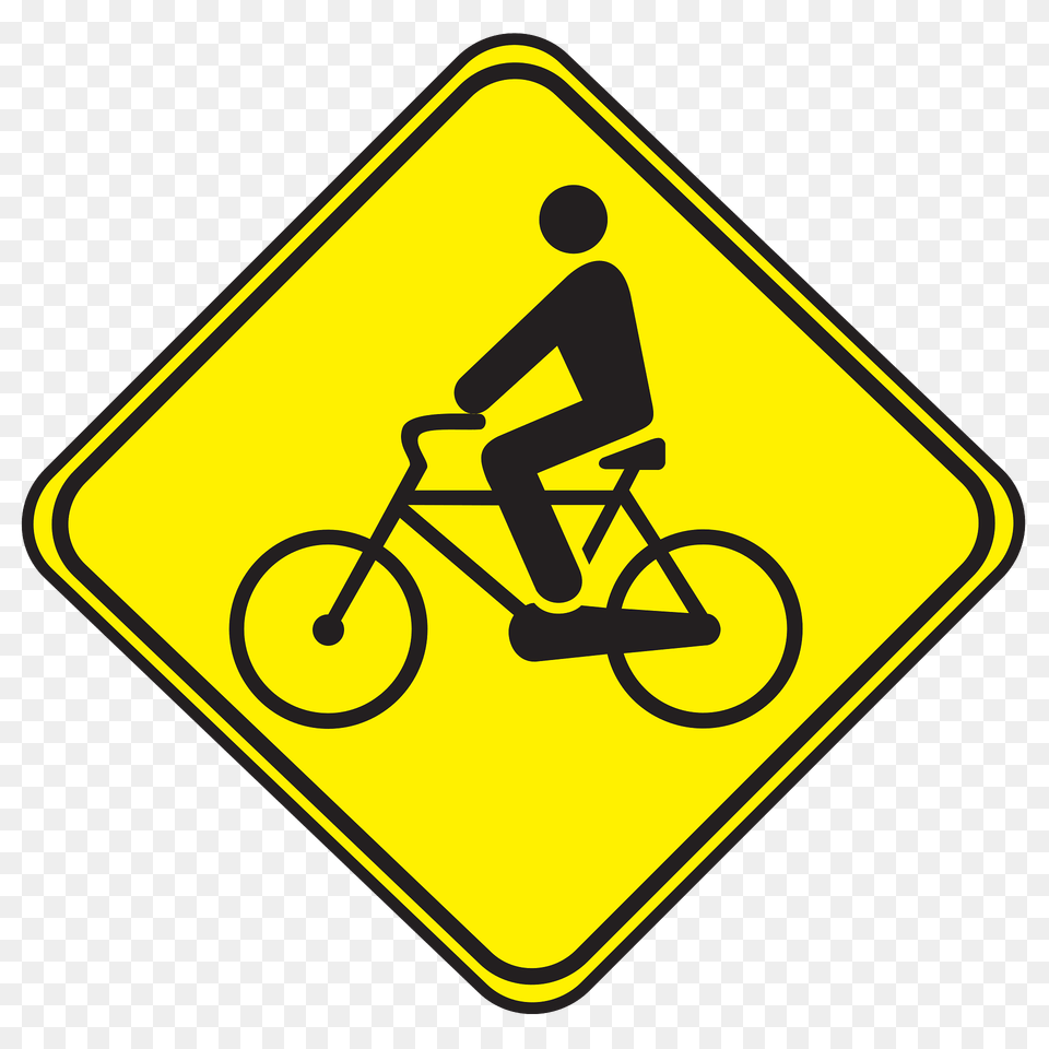 Cyclists Crossing Sign In Uruguay Clipart, Symbol, Bicycle, Vehicle, Transportation Free Png