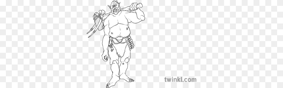Cyclops Black And White 1 Illustration Twinkl Cyclops Black And White, Baby, Person, Art, Drawing Free Png Download
