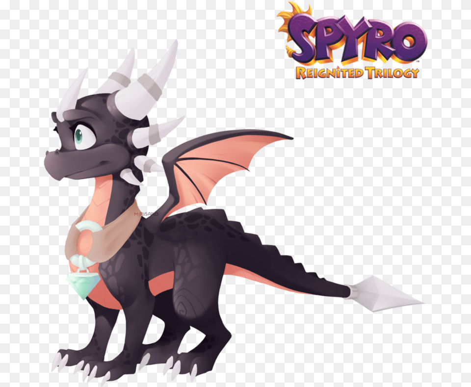 Cynder Darkness Spyro Freetoedit Cartoon, Person, Dragon, Book, Comics Free Png Download