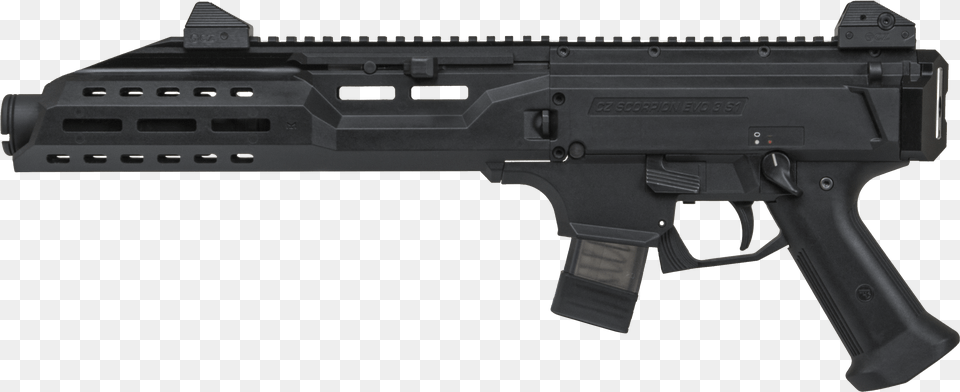 Cz Scorpion Evo 3 With Flash Can Ar Pistol Scorpion Evo Od Green, Firearm, Gun, Rifle, Weapon Png Image
