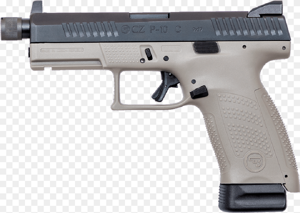 Cz P 10 C Semi Auto Pistol 9mm Luger Cz P10 Threaded Barrel, Firearm, Gun, Handgun, Weapon Png Image