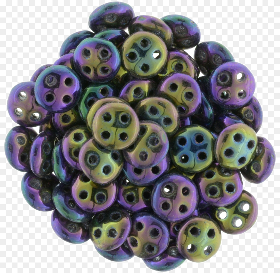 Czechmates 6mm Four Hole Quadralentil Purple Iris Beads Bead, Accessories, Jewelry, Toy Png Image