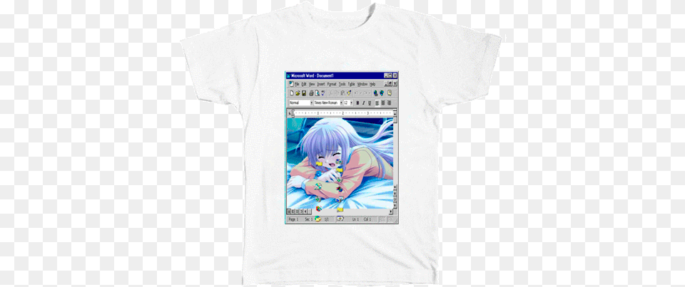 D Anime Tears Crying Girls Windows 98 Print T Shirt Anime Girl Crying, Clothing, T-shirt, Book, Comics Png