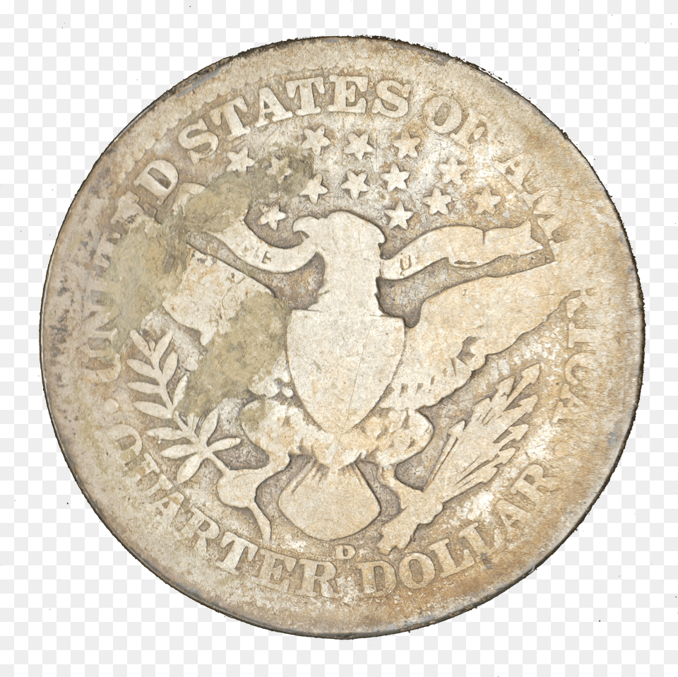 D Barber Quarter Rev Coin Png Image