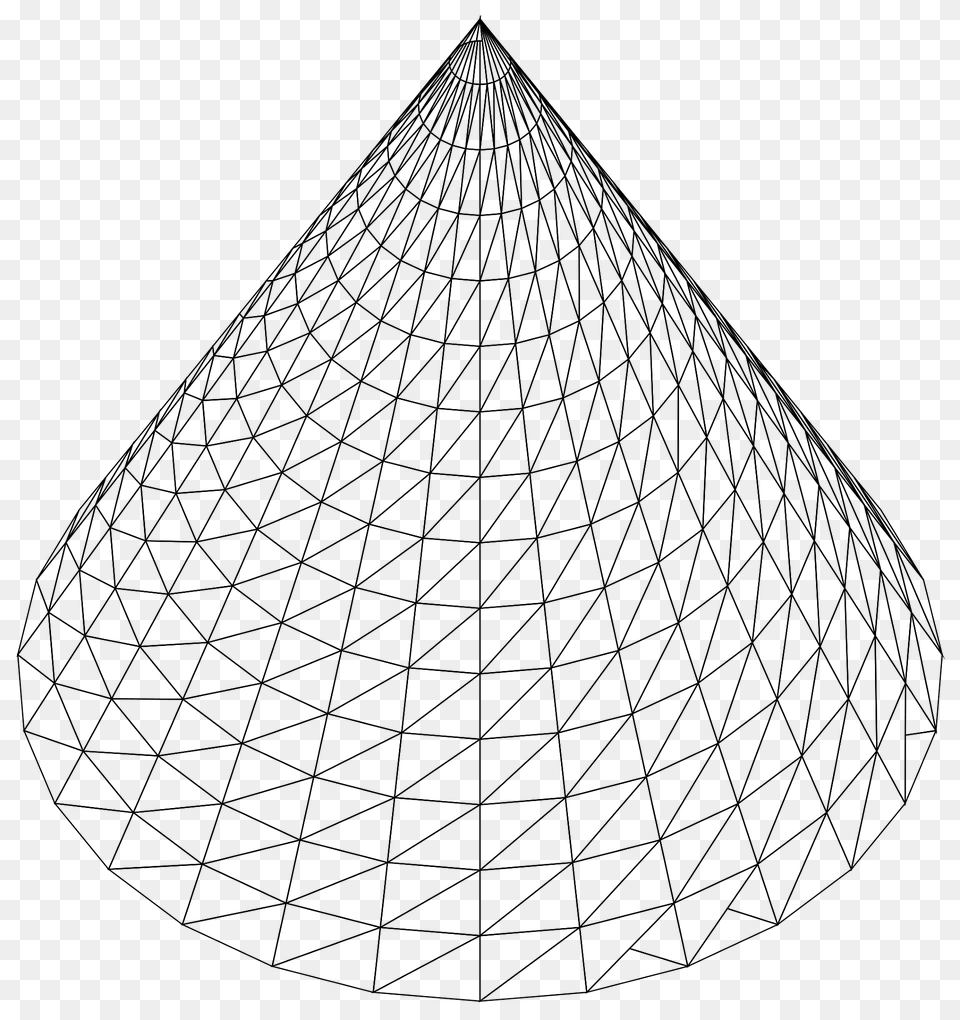 D Cone Wireframe Clipart, Triangle, Sphere Png