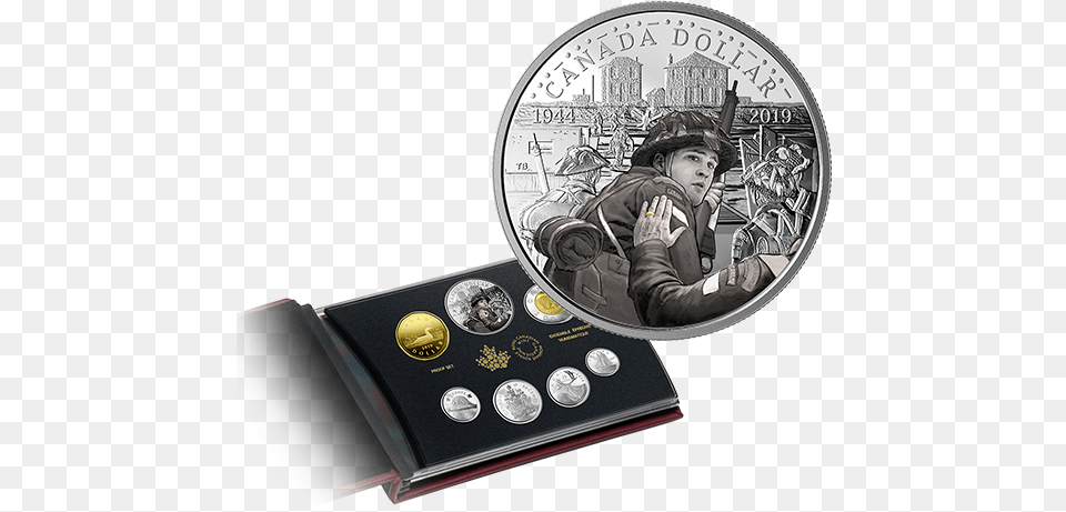 D Day Coin Canada, Person, Baby, Money, Silver Free Png Download