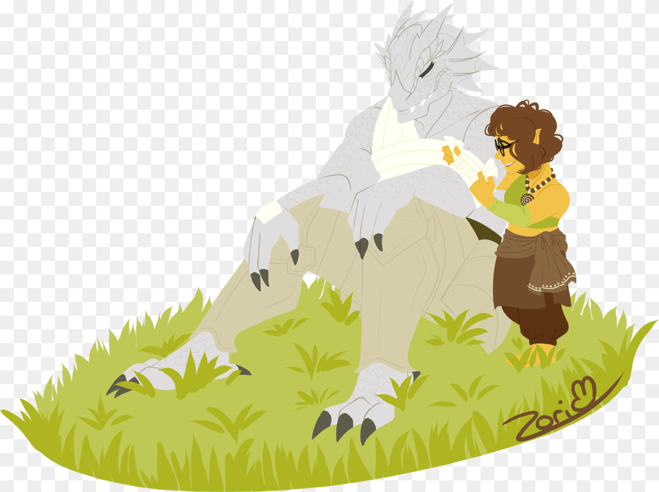 D Dragonborn Gnome Dragonborn Female Silver, Baby, Grass, Person, Plant Free Png