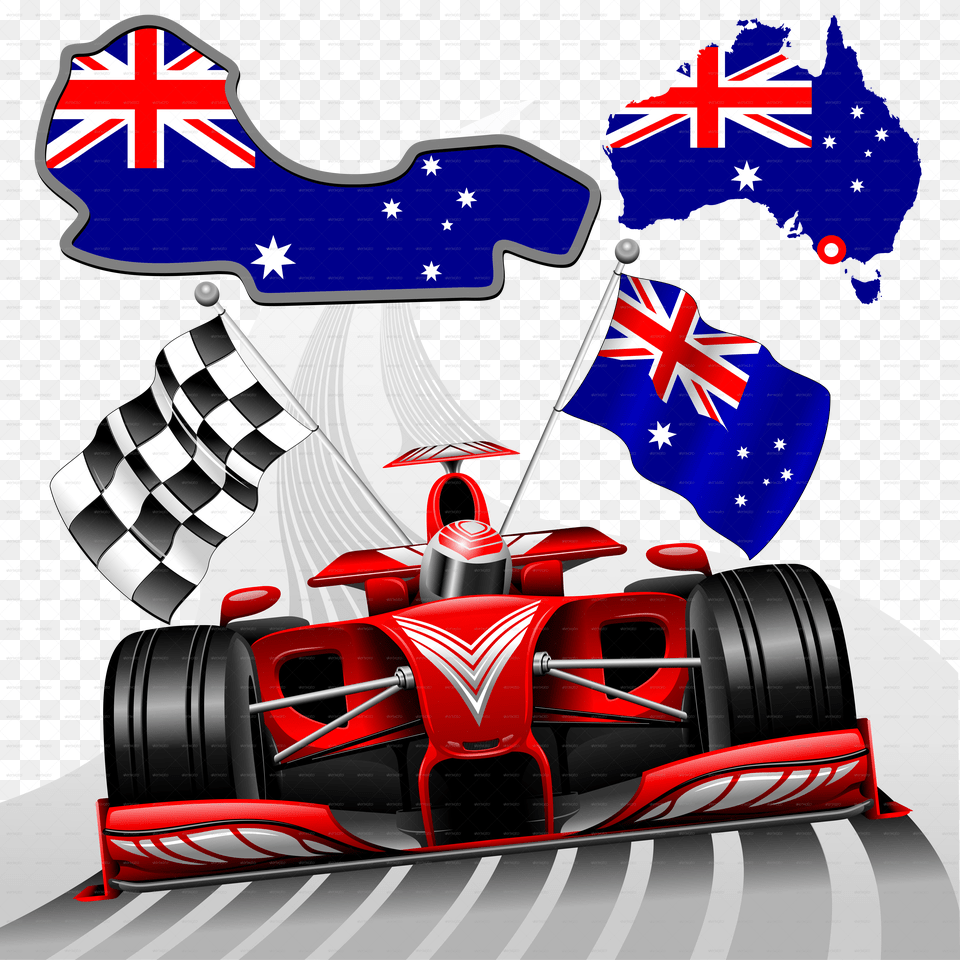 D Formula 1 Red Race Car E Australia Flag F Race Car Clipart, Green, Logo, Recycling Symbol, Symbol Free Transparent Png