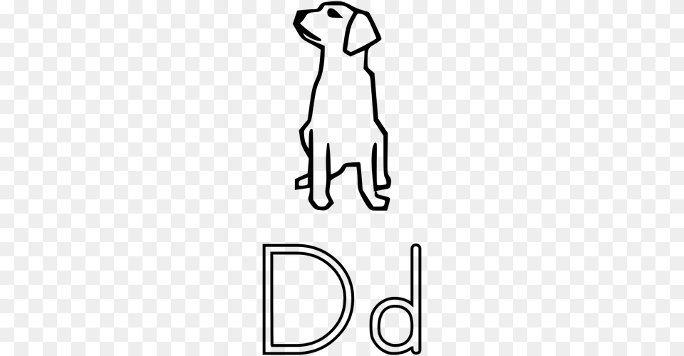 D Is For Dog Alphabet Learning Guide Vector Clip Art Public, Gray Free Png