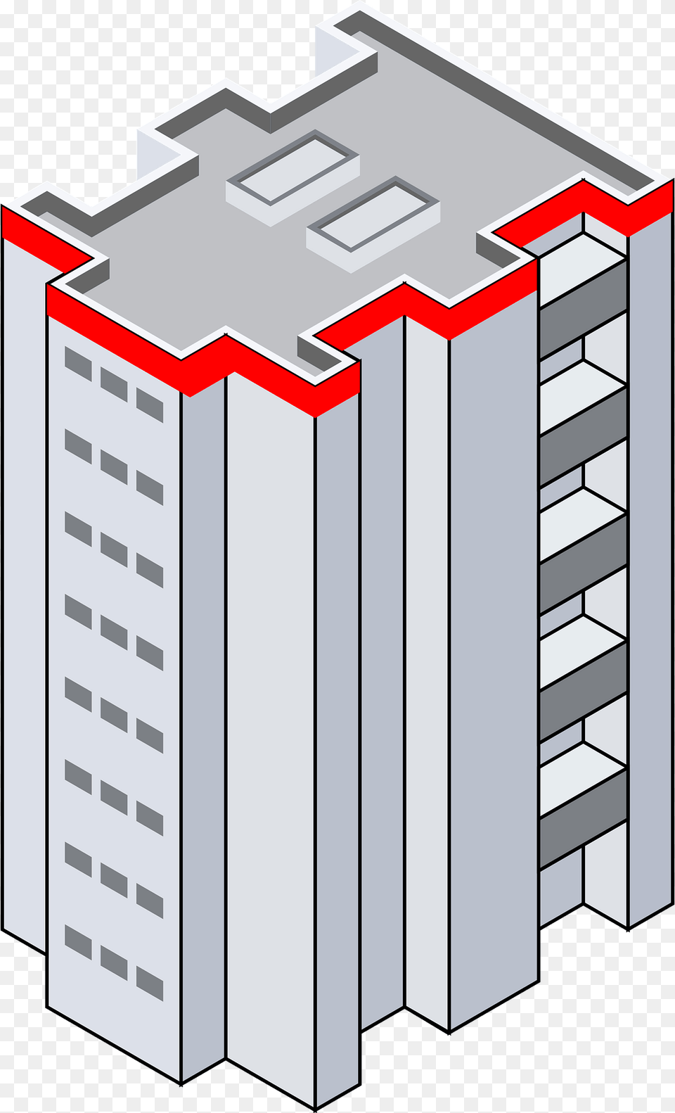D Isometric Building Clipart, Architecture, City, Condo, High Rise Png