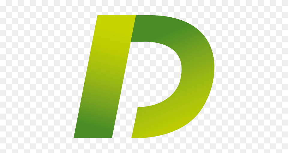 D Letter Origami Isotype, Green, Logo, Text, Disk Png