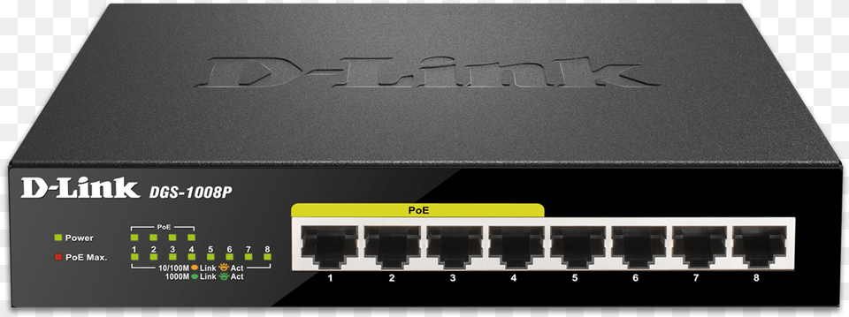 D Link 8 Port Gigabit Unmanaged Desktop Switch With, Electronics, Hardware, Hub, Router Free Transparent Png