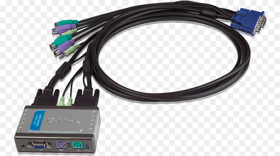 D Link Kvm Switch 2 Port, Cable, Electronics, Hardware, Adapter Png Image