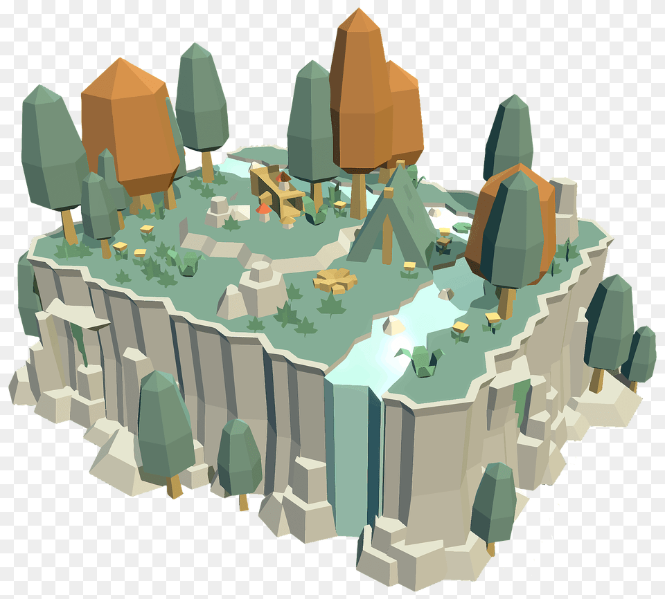 D Low Poly Nature Scene Clipart, City, Land, Outdoors, Sea Free Transparent Png