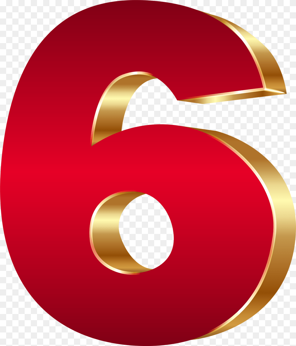 D Number Six, Symbol, Text Free Png