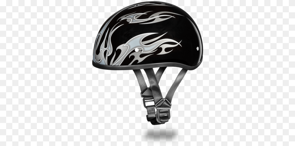 D O T Daytona Skull Cap W Flames Silver Daytona Helmets Dot Daytona Skull Cap W Flames, Clothing, Crash Helmet, Hardhat, Helmet Free Transparent Png