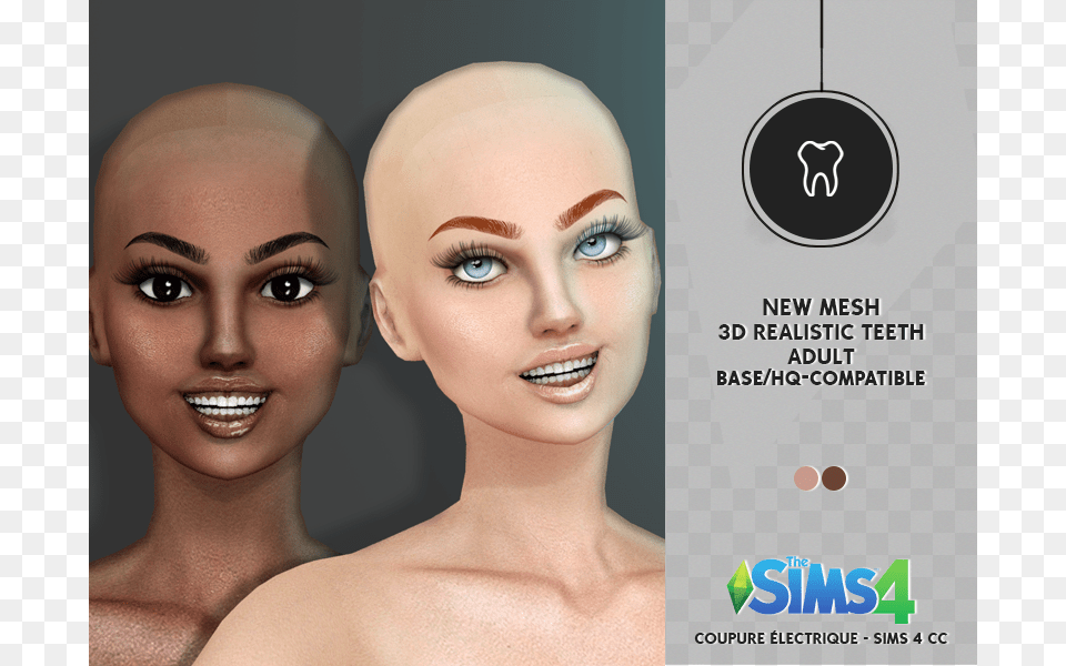 D Realistic Teeth Redheadsims Cc Sims 4 Realistic Teeth, Face, Head, Person, Adult Free Transparent Png