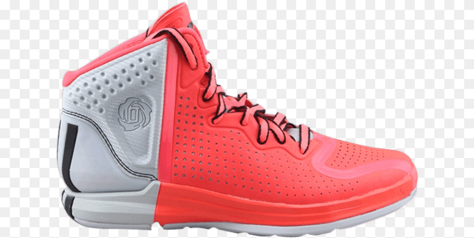 D Rose 4 Poppy Red Basketball Shoe, Clothing, Footwear, Sneaker, Running Shoe Png Image