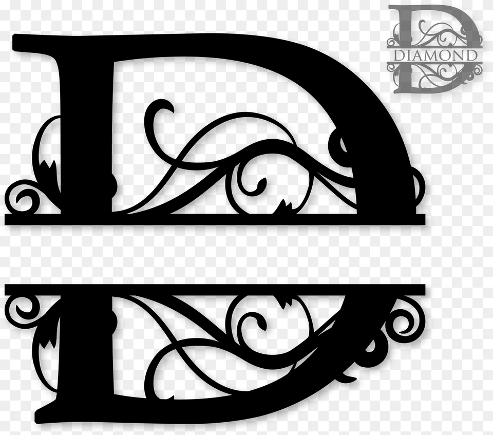 D Split Monogram Craft Split Letter Monogram O, Gray Free Png