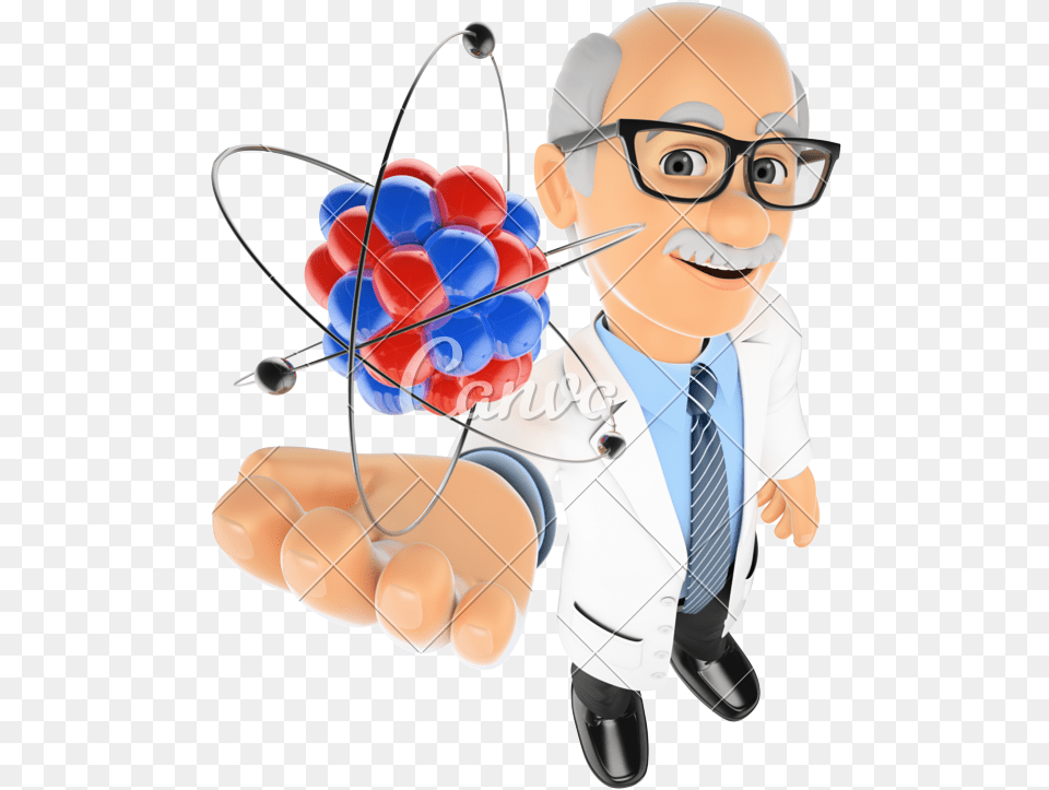 D Teacher With An Atom Photos Physicist Clipart, Person, Face, Head, Clothing Free Png