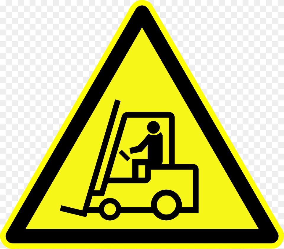 D W007 Warnung Vor Flurfoerderzeugen Clipart, Sign, Symbol, Road Sign, Person Png