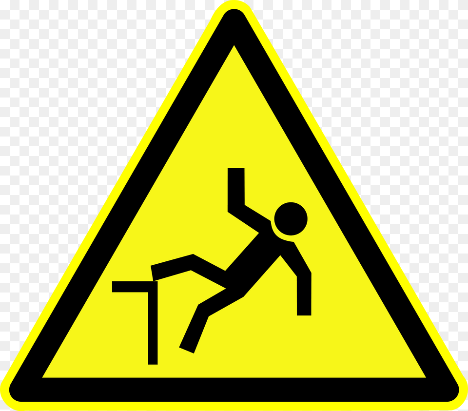 D W015 Warnung Vor Absturzgefahr Ty Clipart, Sign, Symbol, Road Sign Png Image