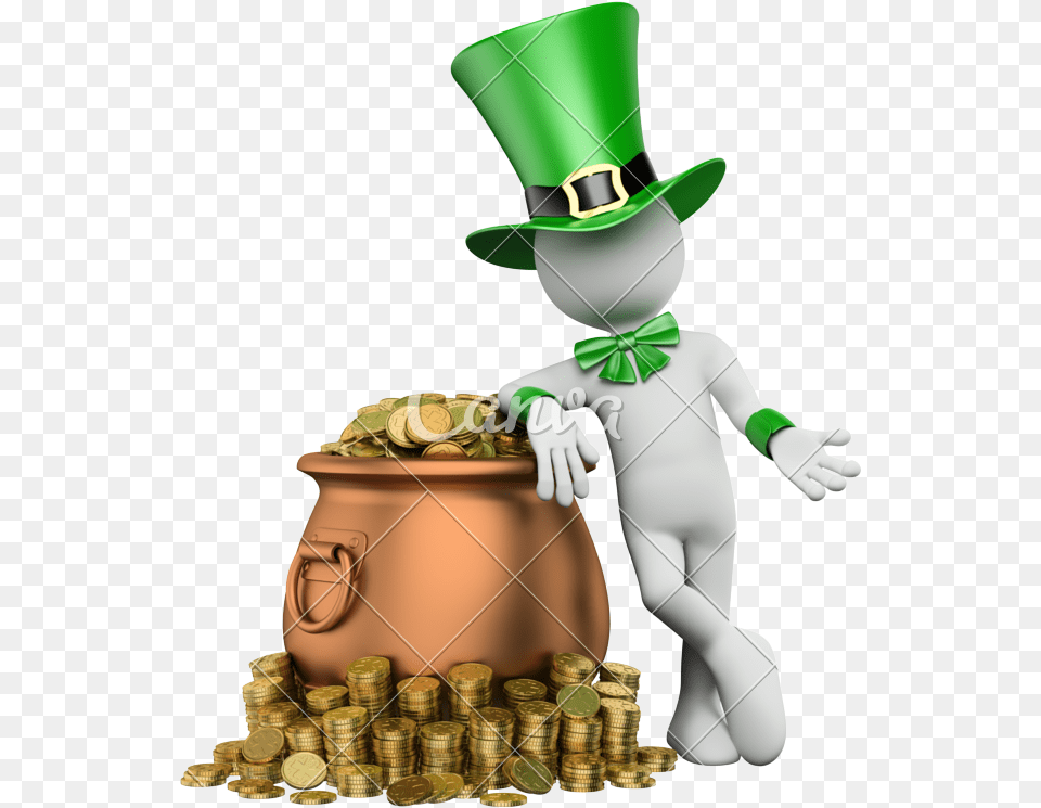 D With Pot Leprechaun, Person Png