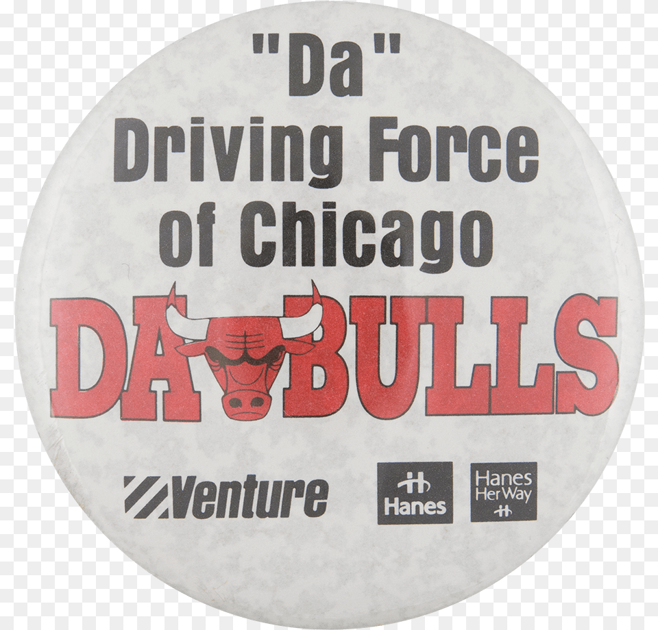 Da Driving Force Of Chicago Da Bulls Chicago Button Venture, Sticker, Animal, Cattle, Cow Free Transparent Png
