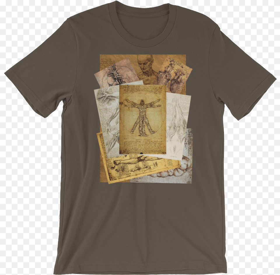 Da Vinci Unisex T Heart And Its Blood Vessels, Clothing, T-shirt, Person, Art Png Image