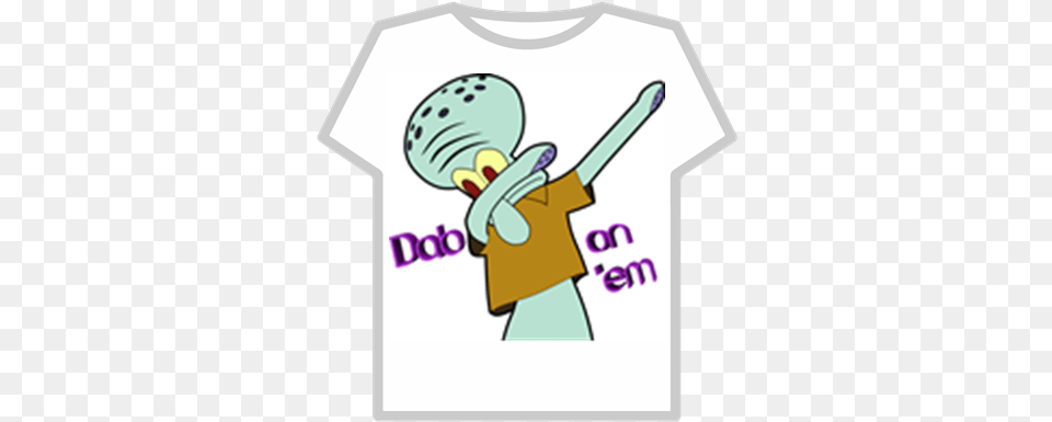 Dabbbing Squidward T Shirt Roblox Really Red Bubble Sticker, Clothing, T-shirt Free Png