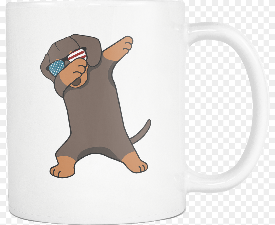 Dabbing Dachshund Dog America Flag, Cup, Baby, Person, Beverage Png