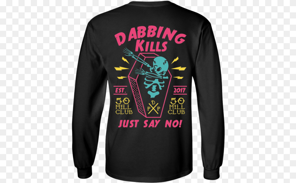Dabbing Kills Long Sleeve Shirt 50 Mill Club Pewdiepie, Clothing, Long Sleeve, T-shirt, Adult Free Png