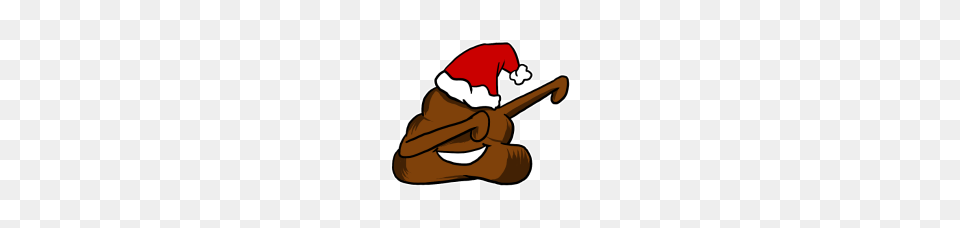 Dabbing Poop Emoji Santa Hat Funny Christmas, Person, Kneeling, People, Tool Png