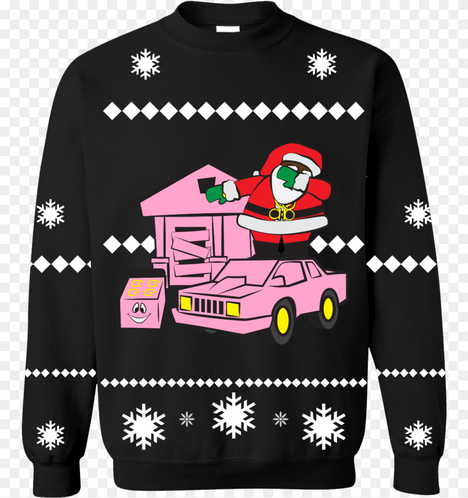 Dabbing Santa 2 Chainz Christmas Sweaters, Clothing, Sweater, Sweatshirt, Knitwear Png