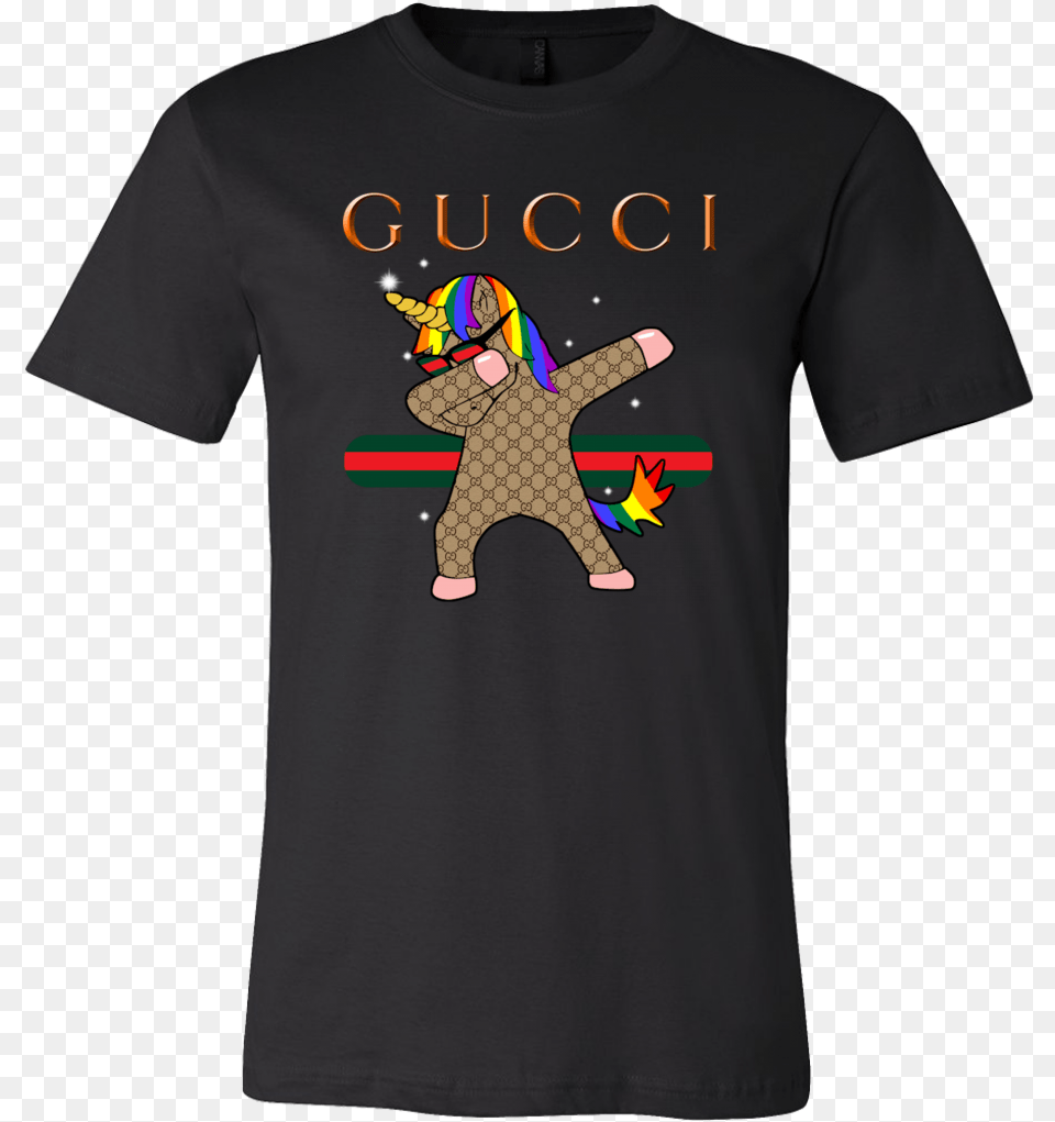 Dabbing Unicorn Gucci T Shirt T Shirt, Clothing, T-shirt Free Png