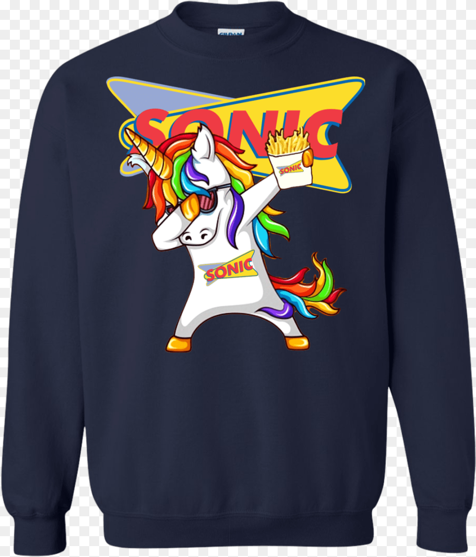 Dabbing Unicorn Loves Sonic Drive In T Shirt Hoodie Sonic Drive In, Clothing, Knitwear, Sweater, Sweatshirt Free Png Download