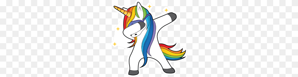 Dabbing Unicorn With Stars Sticker, Book, Comics, Publication, Art Free Png