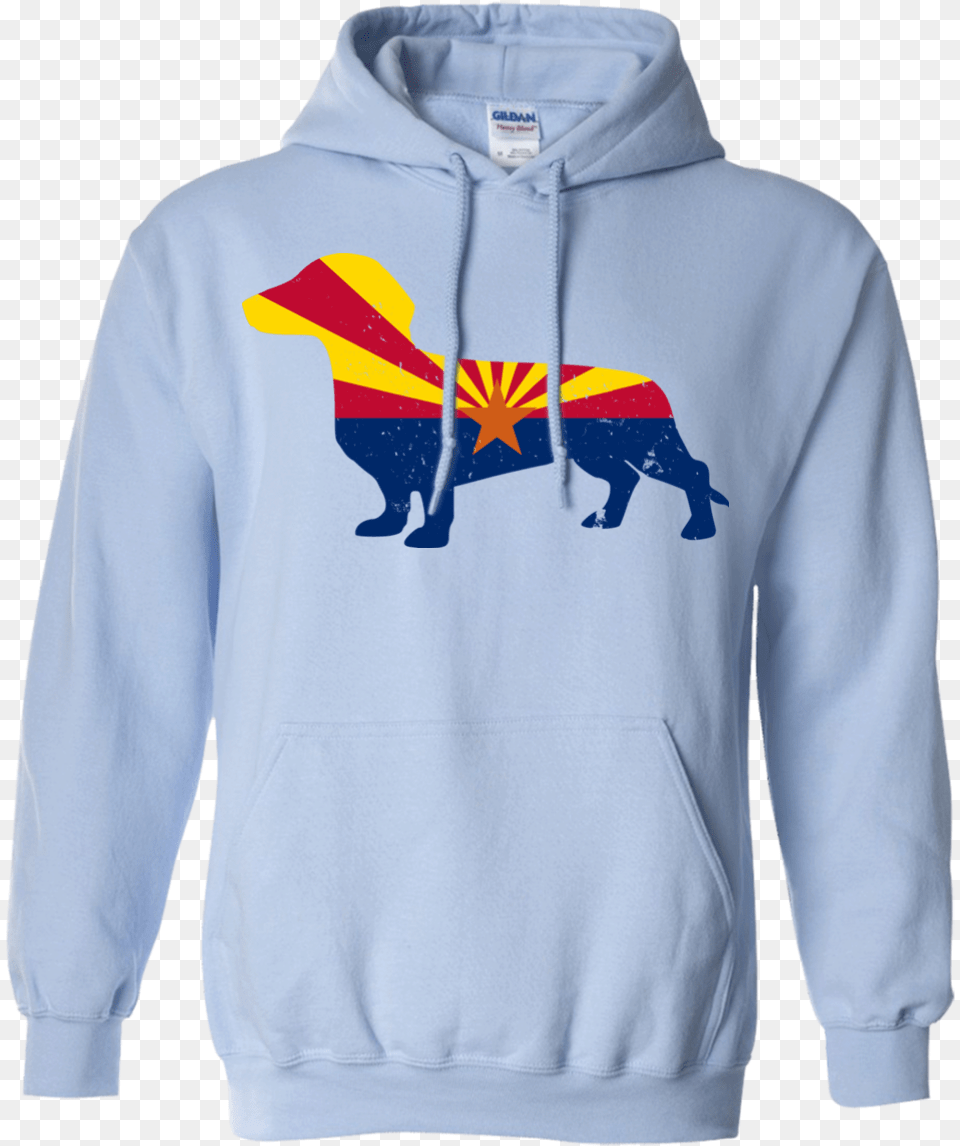 Dachshund Arizona Flag Pullover Hoodie 8 Oz Light Blue Fila Hoodie, Clothing, Knitwear, Sweater, Sweatshirt Free Png Download