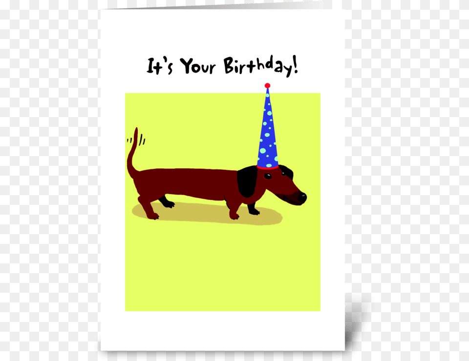 Dachshund Happy Birthday Greeting Card, Clothing, Hat, Animal, Canine Free Png