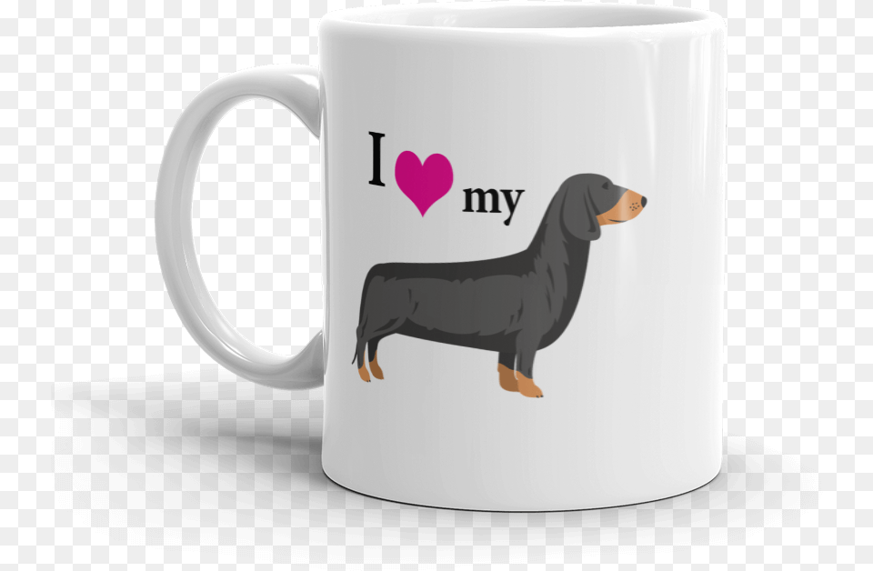 Dachshund I Heart My Mockup Handle On Left 11oz Dachshund, Cup, Beverage, Coffee, Coffee Cup Png