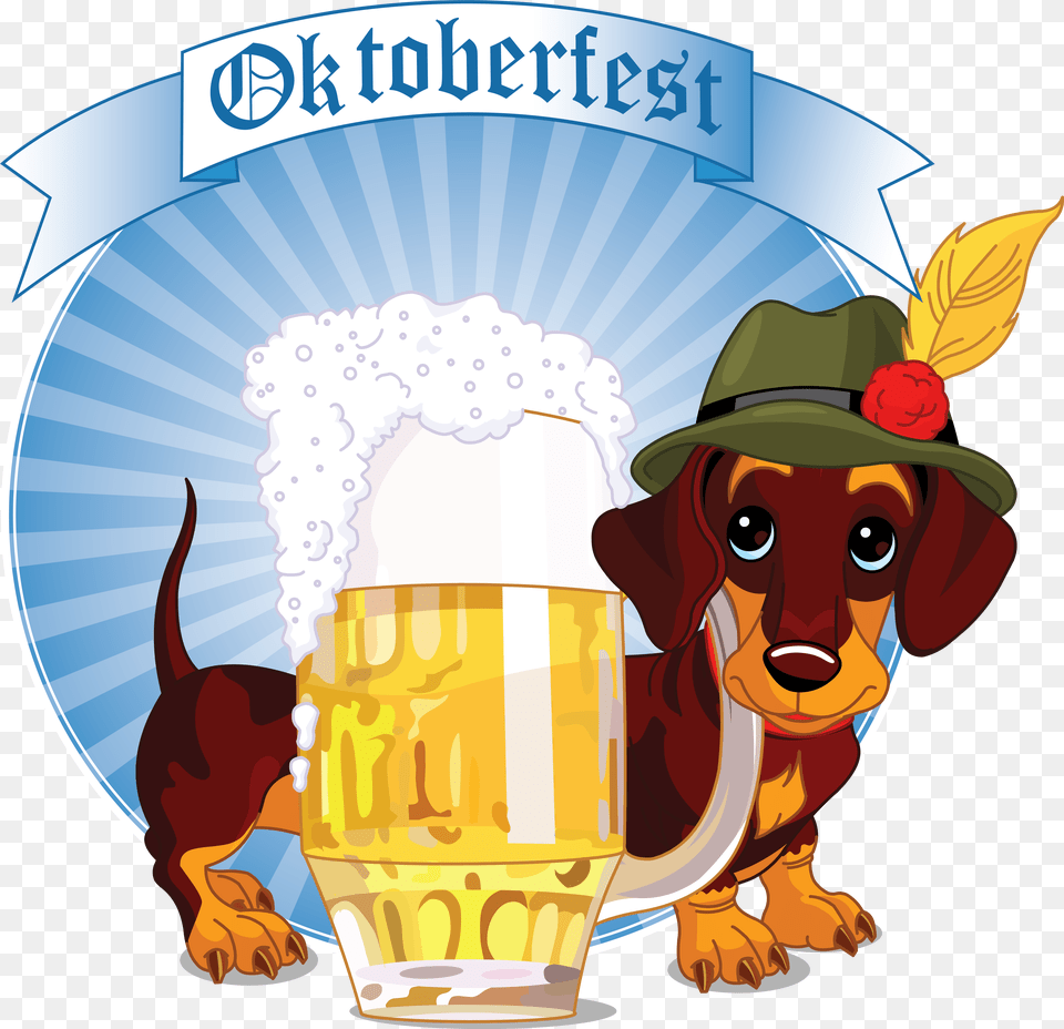 Dachshund Oktoberfest, Alcohol, Lager, Beer, Glass Free Transparent Png