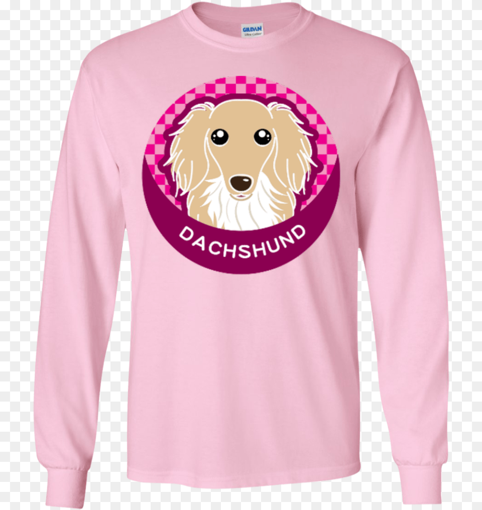 Dachshund Round Dog Logo 3 Pink, Sleeve, Clothing, Long Sleeve, T-shirt Free Png