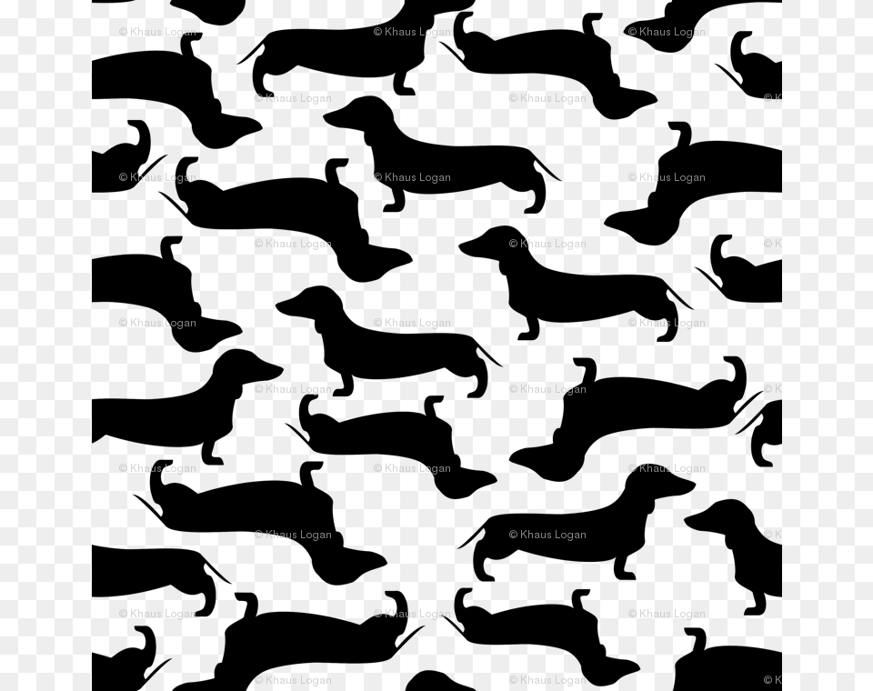 Dachshund Silhouette Pattern Black And White Fabric Dachshund Pattern Black And White, Blackboard Png Image