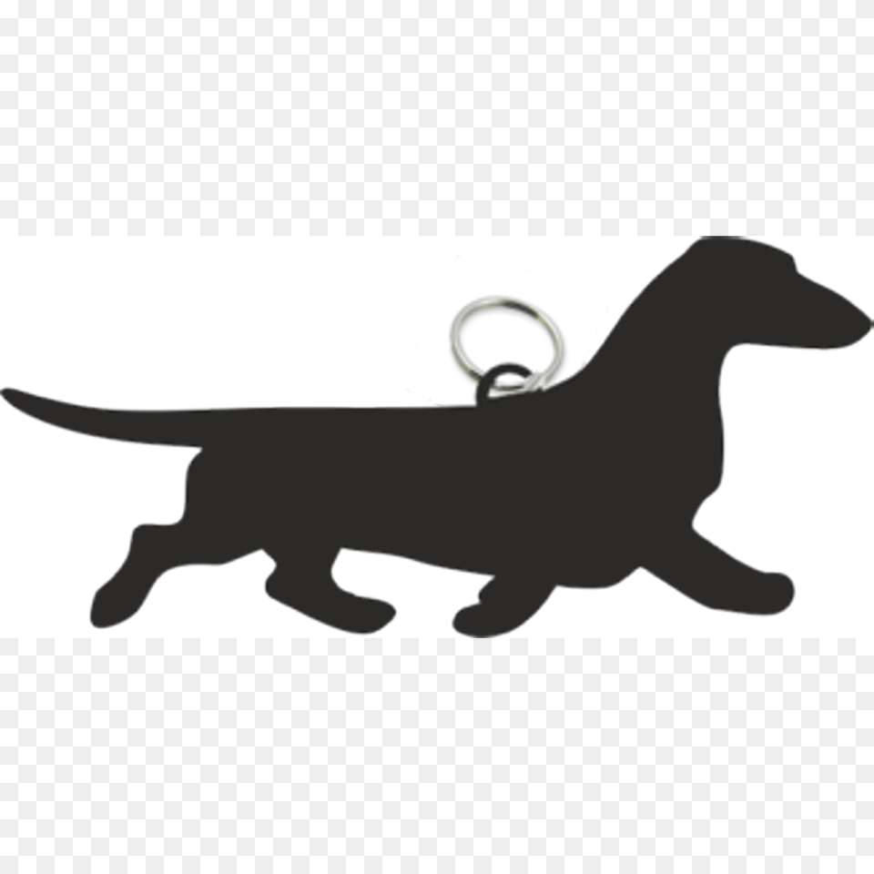 Dachshund Smooth Haired Key Ring Fob, Silhouette, Animal, Dinosaur, Reptile Free Png Download