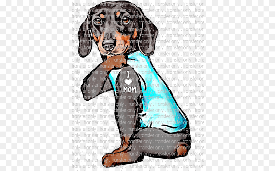 Dachshund Tattoo Love Mom Waterslide Sublimation Transfers Love Mom Dachshund Shirt, Animal, Canine, Dog, Hound Png Image