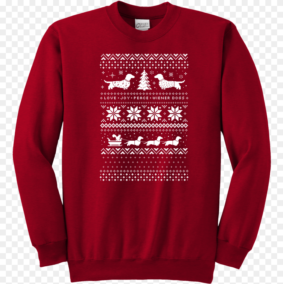 Dachshunds Christmas Sweater Pattern T Shirt, Clothing, Hoodie, Knitwear, Sweatshirt Free Png