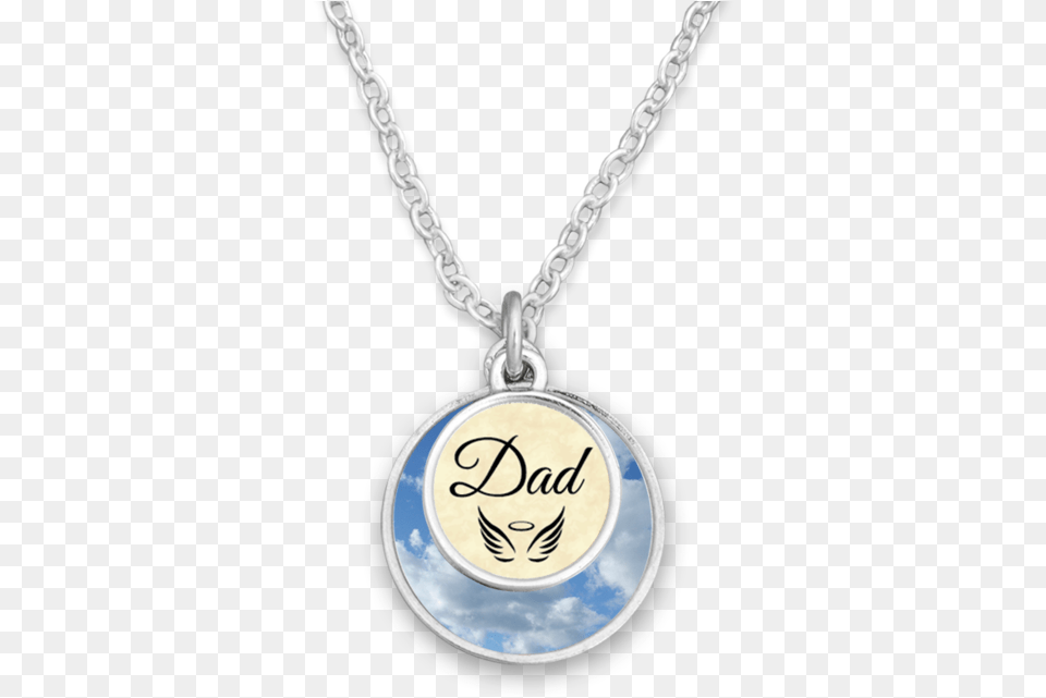 Dad Is My Angel Double Circle Necklace Locket, Accessories, Jewelry, Pendant Free Png Download